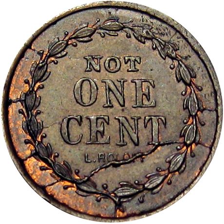 265  -  NY630 C-13a R9 Raw AU+ Very Rare New York Civil War token