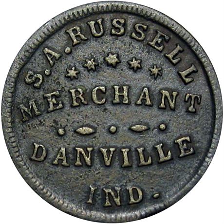 181  -  IN230C-1a R7 Raw EF Details Danville Indiana Civil War token