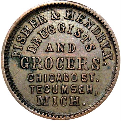 249  -  MI920A-1a R7 Raw EF Details Tecumseh Michigan Civil War token