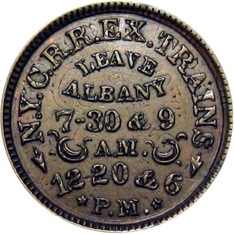 257  -  NY010D-1a1 R10 Raw EF+ Double Struck Albany New York Civil War token