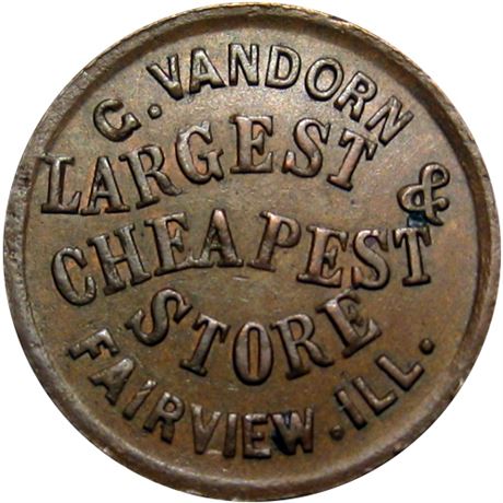 162  -  IL300A-1a NC Raw AU Fairview Illinois Civil War token