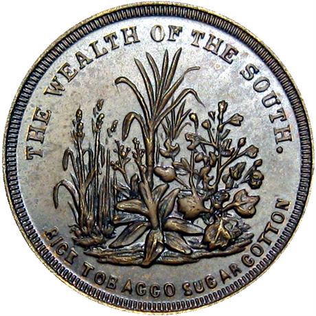 105  -  511/513 a R8 Raw AU+ Wealth of the South Patriotic Civil War token