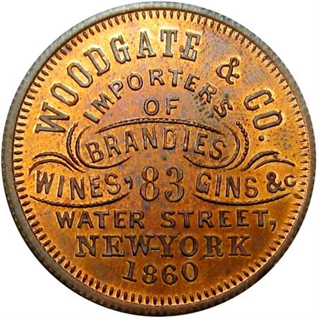 665  -  MILLER NY  969  Raw MS64  New York Merchant token