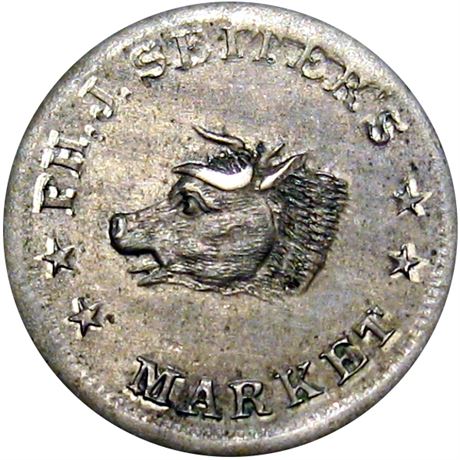 282  -  NY630BQ-1j R8 Raw MS62 German Silver New York Civil War token