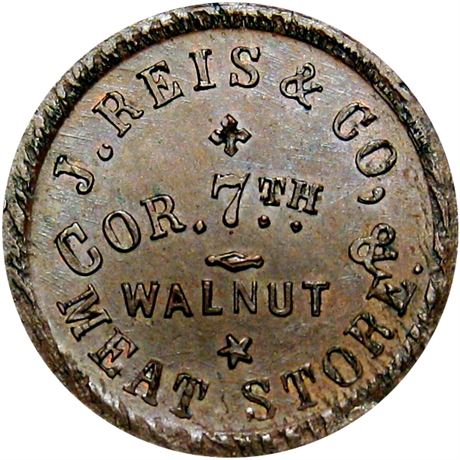 309  -  OH165ET-2a R6 Raw MS62 Cincinnati Ohio Civil War token