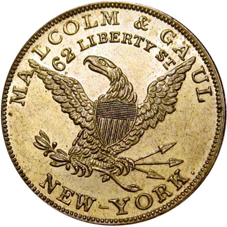 635  -  MILLER NY  516  Raw MS65  New York Merchant token