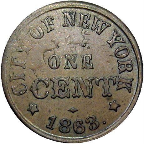 135  -  CT345aA-1ao Unlisted Raw AU Error Norwich Connecticut Civil War token