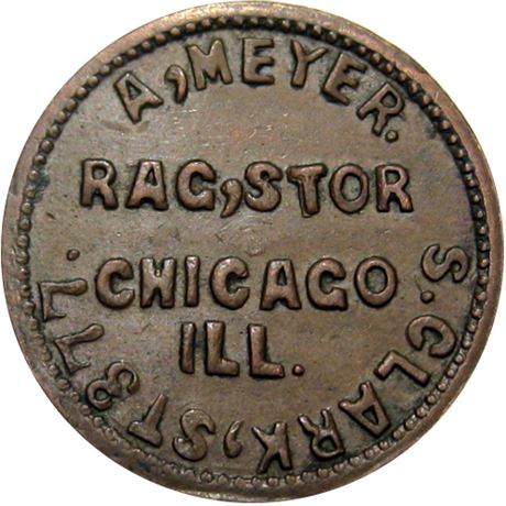 155  -  IL150AL-1a R6 Raw EF Chicago Illinois Civil War token