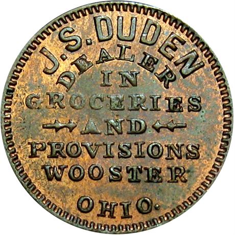 349  -  OH975E-1a R5 Raw MS63 Wooster Ohio Civil War token