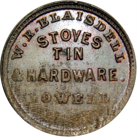 241  -  MI580A-3a R8 Raw UNC Details Rare Lowell Michigan Civil War token