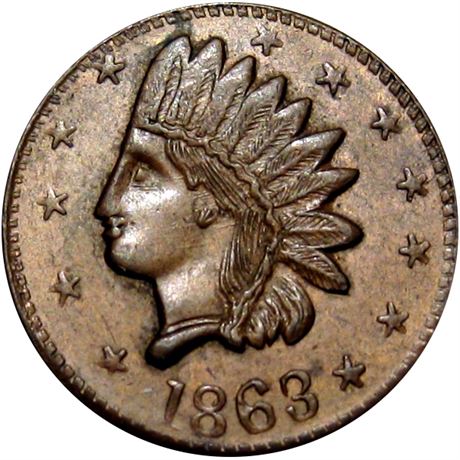 195  -  IN630B-1a R3 Raw AU Mishawaka Indiana Civil War token
