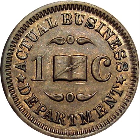 287  -  NY760A-1d R5 Raw MS62 Poughkeepsie New York Civil War token