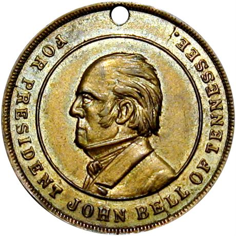 103  -  509B/510B b R9 Raw AU John Bell Patriotic Civil War token
