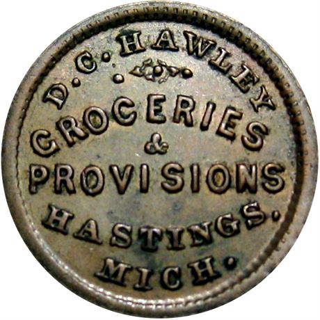 229  -  MI440A-2a R6 Raw EF+ Hastings Michigan Civil War token