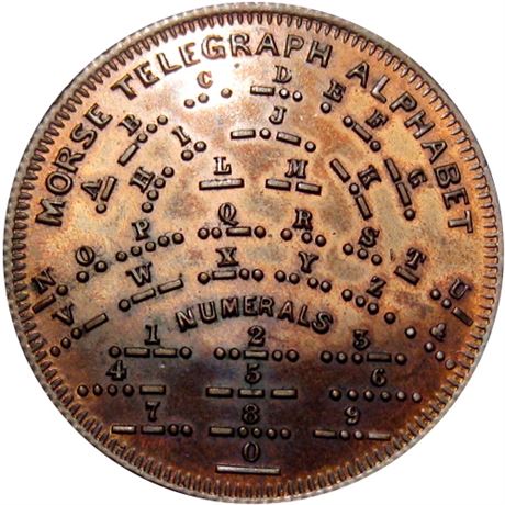 678  -  MILLER NY 1061A  Raw MS63 Morse Code New York Merchant token
