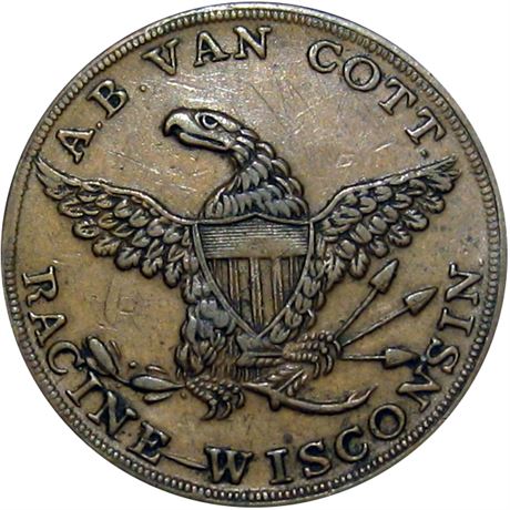 723  -  MILLER WI 10  Raw EF Racine Wisconsin Merchant token