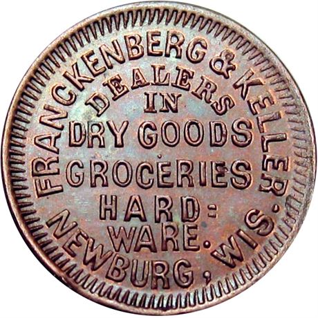 400  -  WI530A-1a R6 Raw UNC Details Newburg Wisconsin Civil War token
