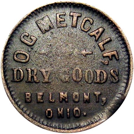 293  -  OH070A-1a R8 Raw VF Details Very Rare Belmont Ohio Civil War token