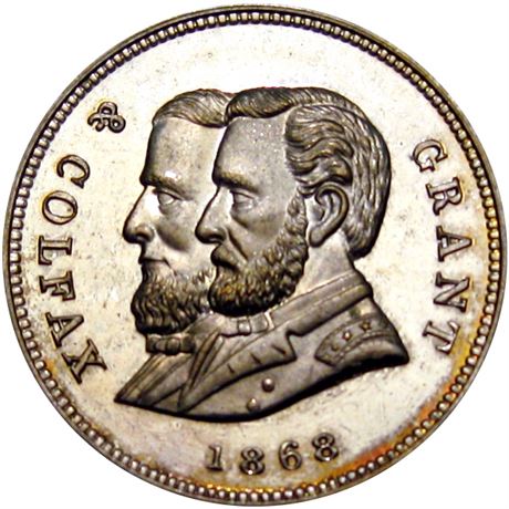 754  -  USG 1868-23 Slvd BR  Raw MS64 Ulysses S Grant Political Campaign token