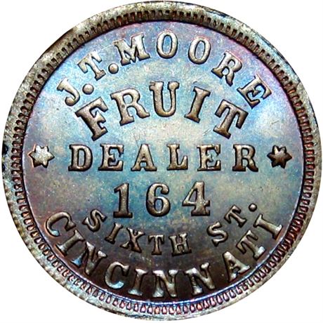 306  -  OH165DV-6a R9 Raw MS64 Cincinnati Ohio Civil War token