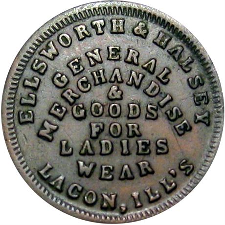 165  -  IL472A-1a R6 Raw VF Lacon Illinois Civil War token