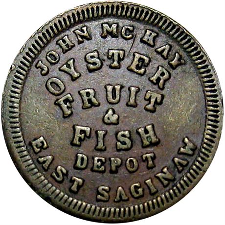 225  -  MI280D-1a1 Unlisted Raw VF East Saginaw Michigan Civil War token