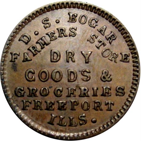 163  -  IL320A-4a R7 Raw EF+ Freeport Illinois Civil War token