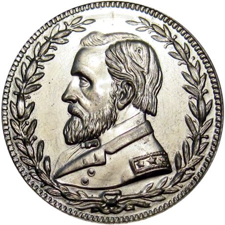 757  -  USG 1868-47 Slvd BR Shell  Raw MS64 Ulysses S Grant Campaign token