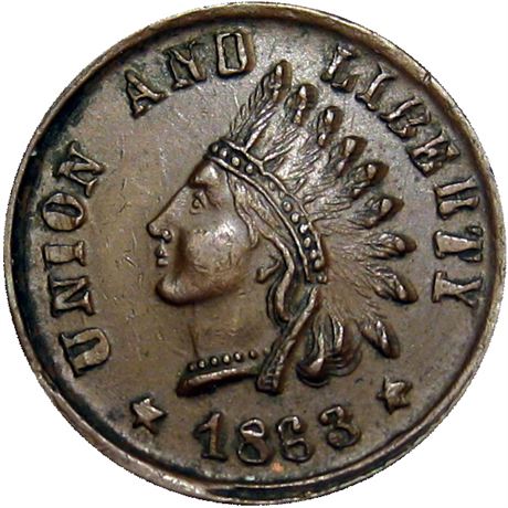 41  -   98/291 a R5 Raw EF  Patriotic Civil War token