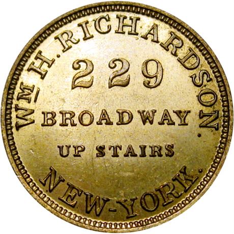 647  -  MILLER NY  657  Raw MS64  New York Merchant token