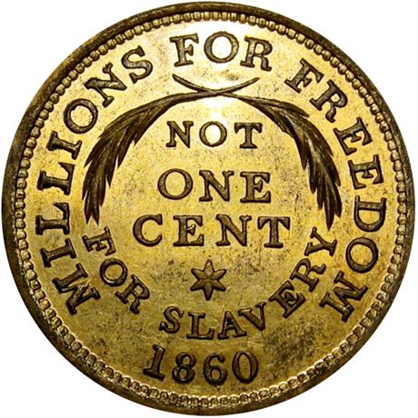 737  -  AL 1860-59 BR  Raw AU+ Abraham Lincoln Political Campaign token