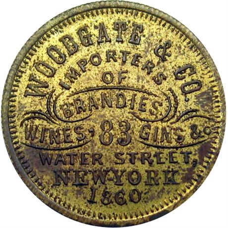 667  -  MILLER NY  970  Raw MS62  New York Merchant token