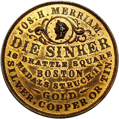 603  -  MILLER MA  59  Raw MS65 Merriam Boston Massachusetts Merchant token