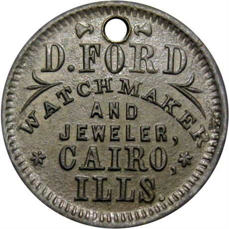 139  -  IL095B-3a R9 Raw AU Details Cairo Illinois Civil War token