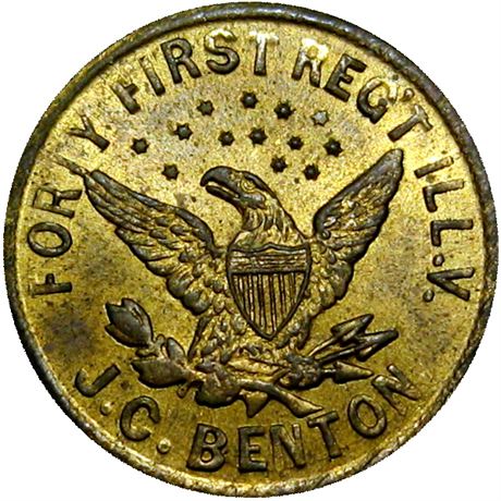 107  -  IL-41-5B R8 Raw MS64 41st Illinois Civil War Sutler token