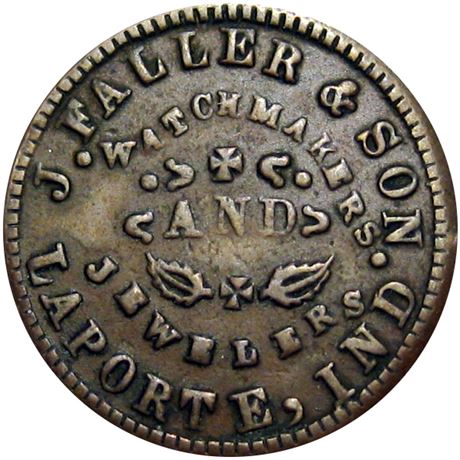 188  -  IN530B-3a R7 Raw VF+ LaPorte Indiana Civil War token