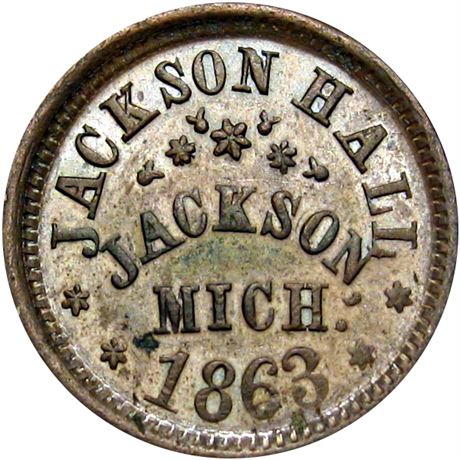 239  -  MI525C- 5a R5 Raw MS62 Jackson Michigan Civil War token