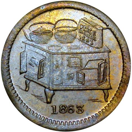 303  -  OH165CY- 69b R9 Raw MS64 Cincinnati Ohio Civil War token