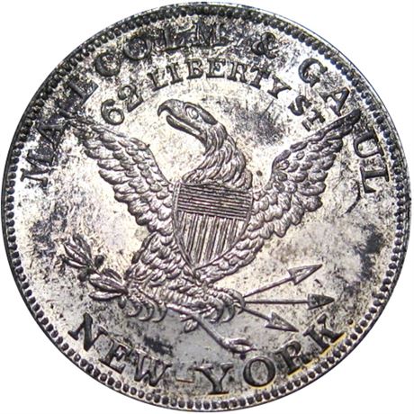 636  -  MILLER NY  517  Raw MS64  New York Merchant token