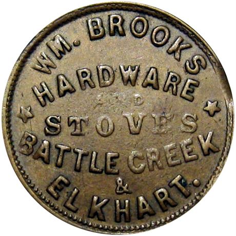 213  -  MI060aA-6a R9 Raw AU Battle Creek Michigan Civil War token