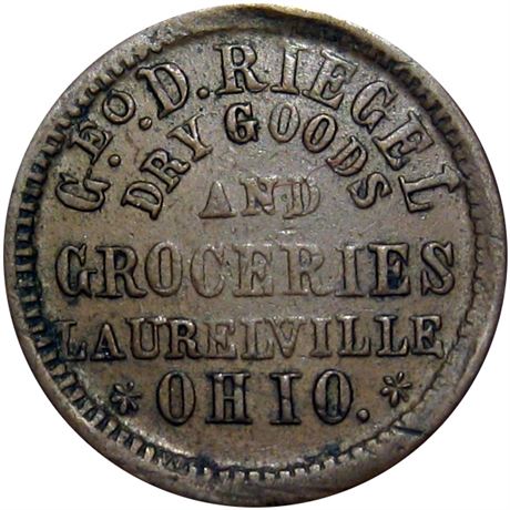 326  -  OH445A-4a R6 Raw VF+ Laurelville Ohio Civil War token