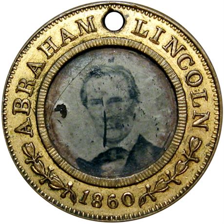 739  -  AL 1860-96 Ferro  Raw AU Details Abraham Lincoln Campaign token