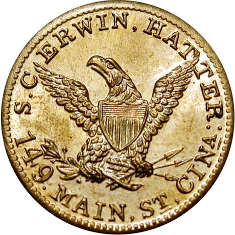 682  -  MILLER OH 11  Raw MS64  Ohio Merchant token