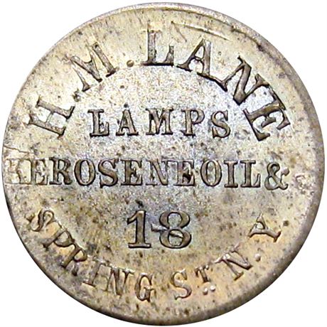 278  -  NY630AP-12j R8 Raw MS63 German Silver New York Civil War token