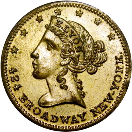 633  -  MILLER NY  510  Raw MS62  New York Merchant token