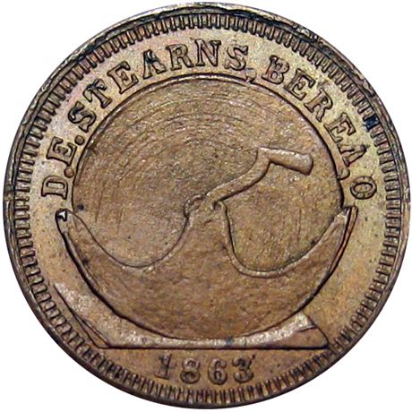 294  -  OH074A- 4a R9 Raw MS63 Berea Ohio Civil War token