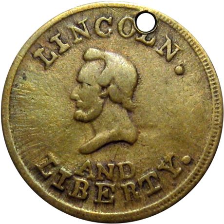 58  -  133/458 b R5 Raw VF Abraham Lincoln Patriotic Civil War token