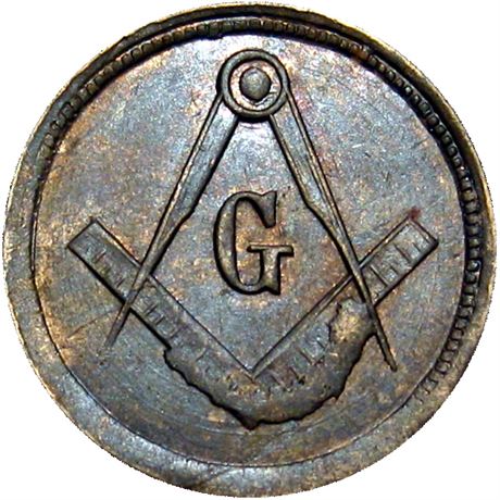 84  -  252/271 d R6 Raw MS62 Copper Nickel Masonic Patriotic Civil War token