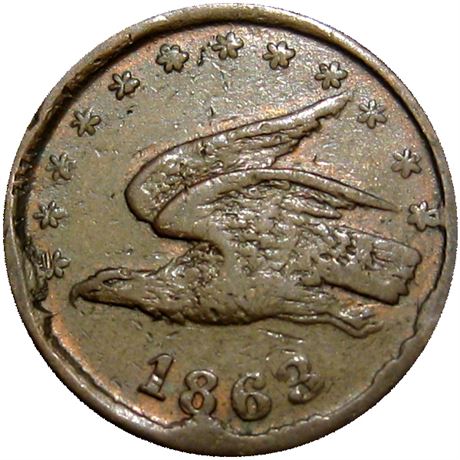 73  -  159/469 a R7 Raw VF  Patriotic Civil War token
