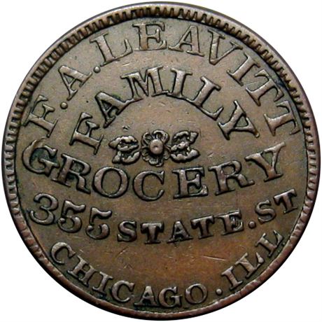 152  -  IL150AJ-1a R4 Raw VF+ Chicago Illinois Civil War token